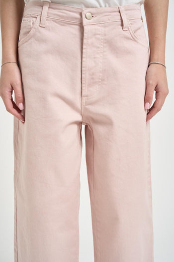 Jeans donna gamba dritta in denim rosa - 4