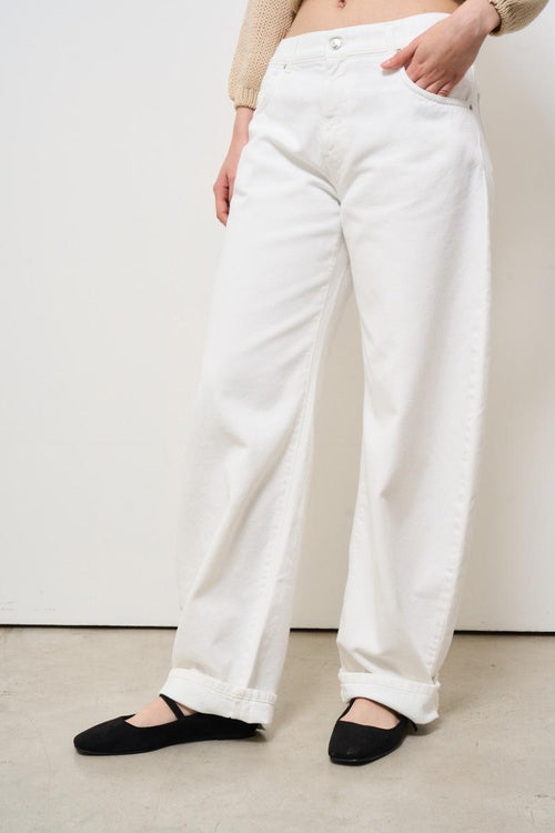Jeans donna regular in denim bianco - 2