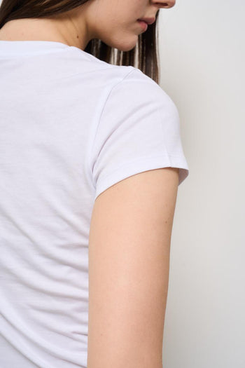 T-shirt donna bianca girocollo silver - 5
