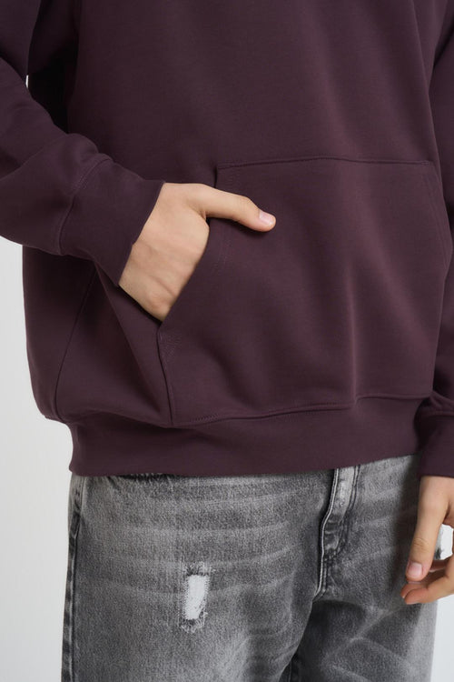 Felpa uomo con cappuccio bordeaux - 2