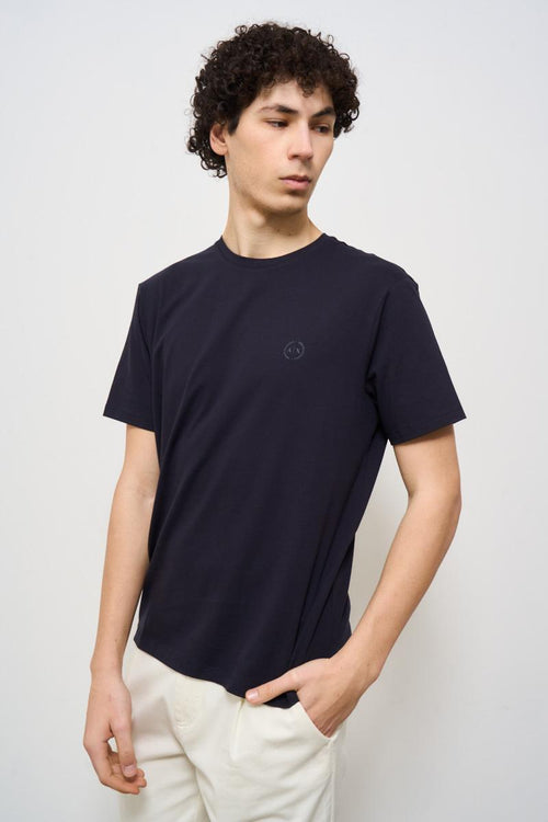 T-shirt uomo girocollo blu - 2