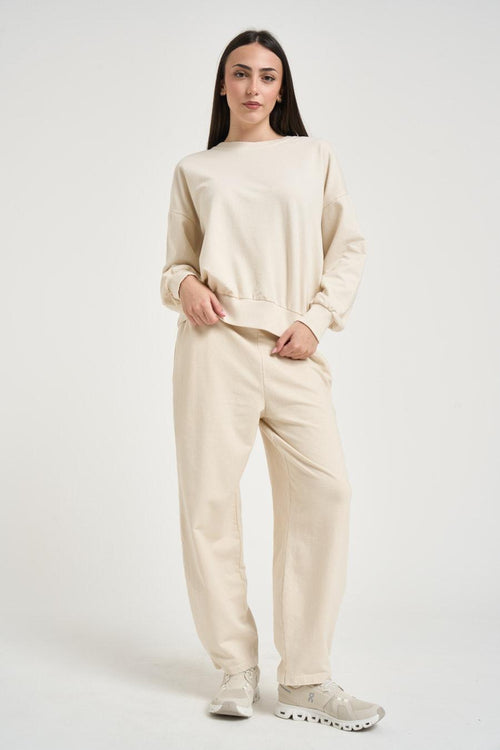 Set coordinato donna relaxed fit panna - 1