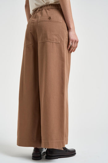 Pantaloni donna marroni a gamba ampia - 4