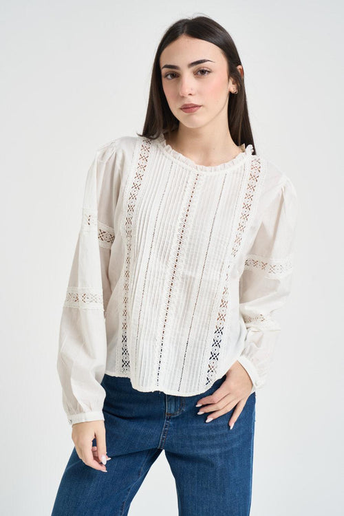 Blusa donna pizzo bianca