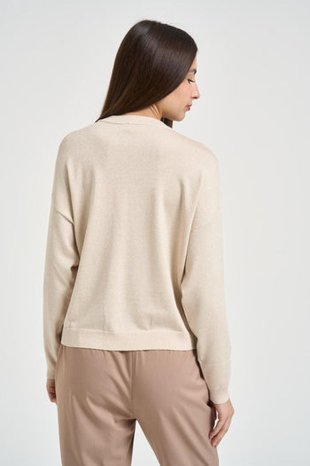 Maglia donna con glitter oro - 3