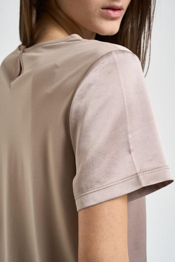 T-shirt donna satinata rosa - 4