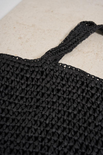 Borsa donna in paglia nera - 3