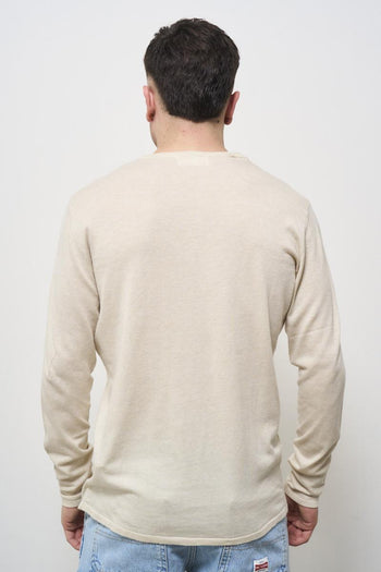 Men's crew neck cream sweater - 3