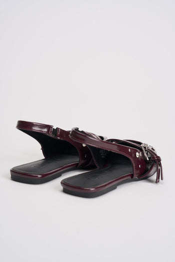 Slingback donna bordeaux con borchie - 5