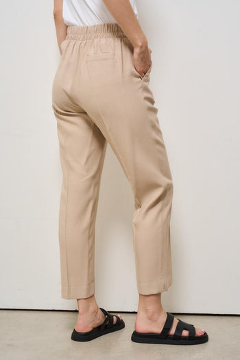 Pantalone donna a sigaretta beige - 5