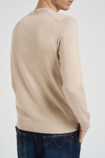 Maglia uomo girocollo beige - 3