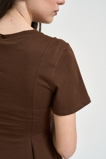 T-shirt donna fondo svasato marrone - 4