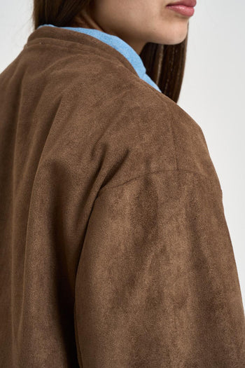 Giacca donna in suede marrone - 6