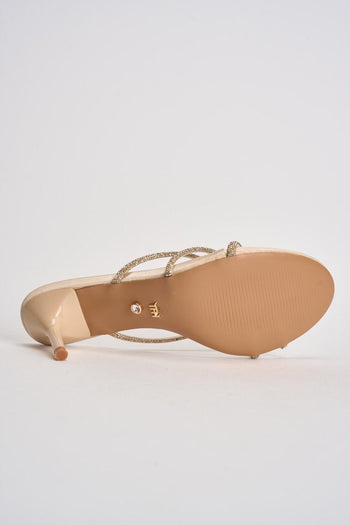 Sandali donna con strass oro - 8