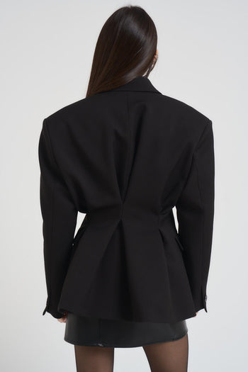 Giacca donna doppiopetto nera - 3