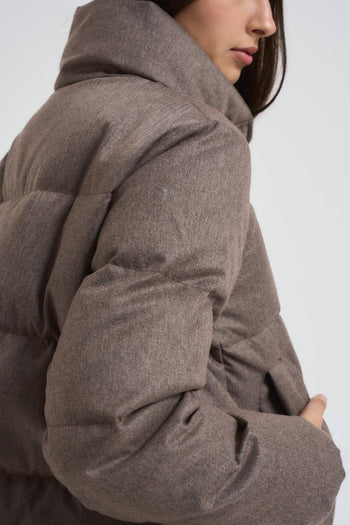 Piumino donna trapuntato marrone - 5