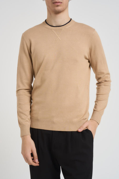 Maglia uomo girocollo cammello