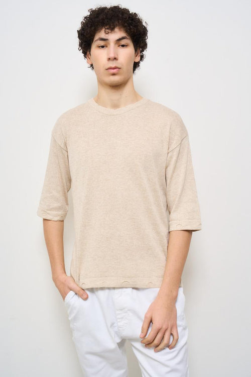 T-shirt uomo girocollo beige
