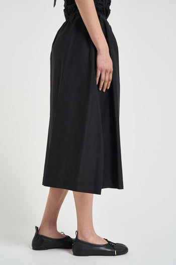 Gonna donna midi in cotone nera - 4