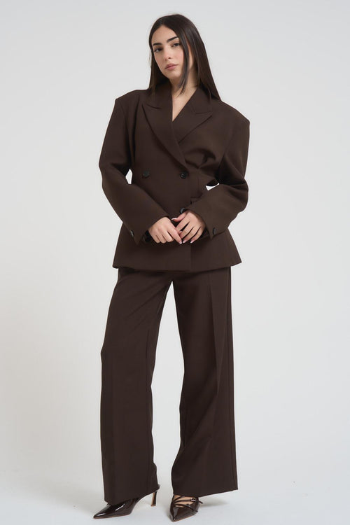 Giacca donna doppiopetto marrone