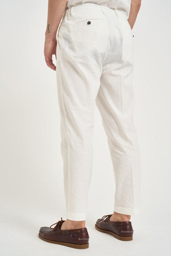 Pantalone uomo in lino bianco - 4