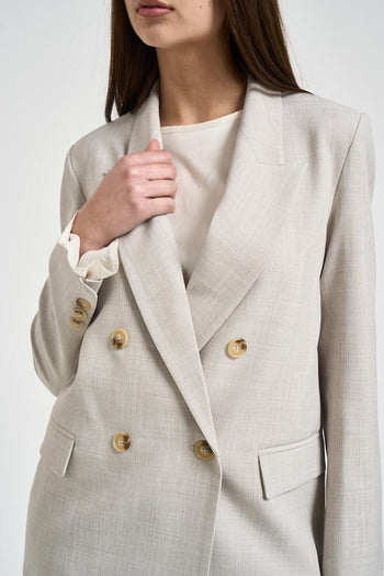 Giacca donna doppiopetto grigio chiaro - 3