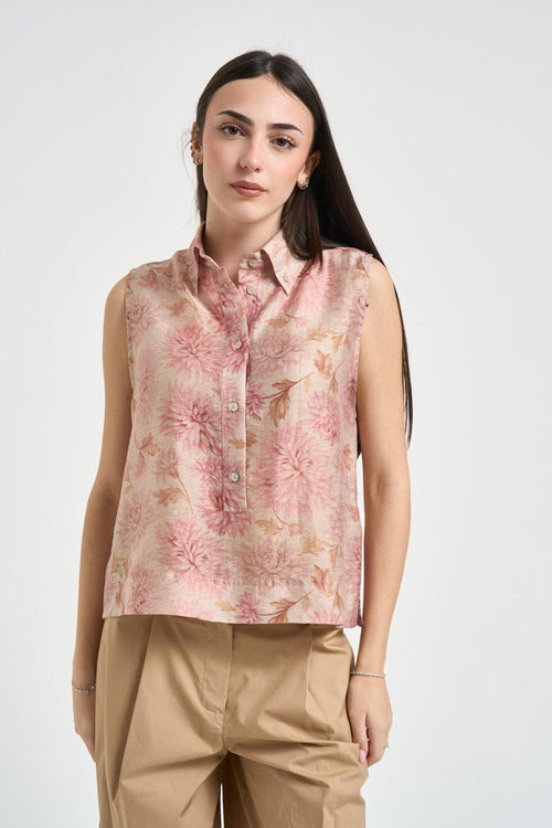 Camicia donna a fantasia cipria