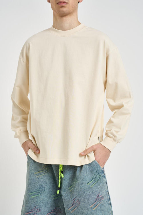 Felpa uomo girocollo crema