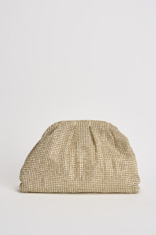 Pochette donna con strass oro