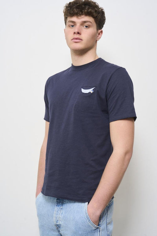 T-shirt uomo girocollo blu - 2