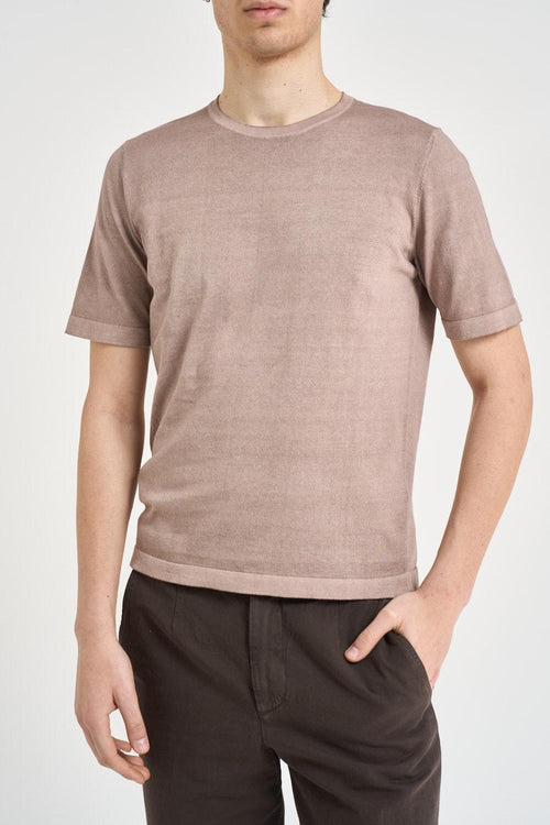 T-shirt uomo in maglia tortora