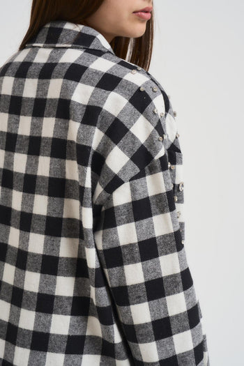 Camicia donna a quadri nera - 4