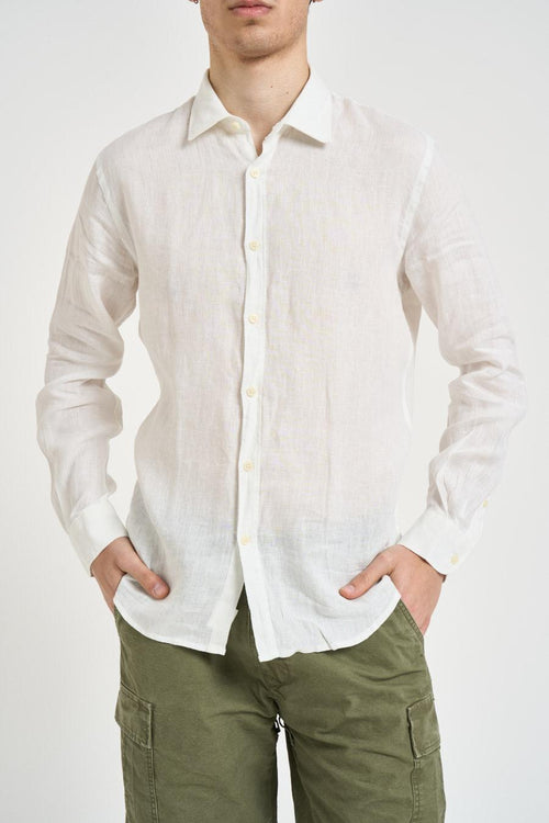 Camicia uomo in lino bianca - 2