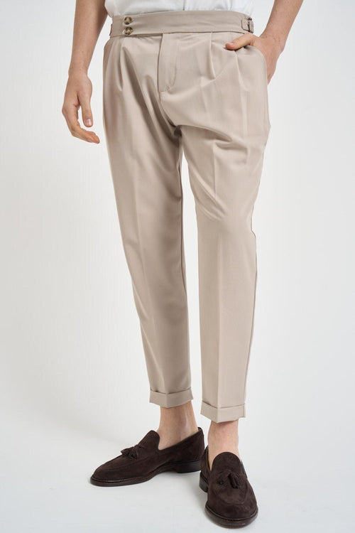 Pantalone uomo sartoriale beige