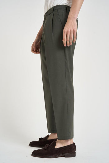 Pantalone uomo con pinces verde - 3