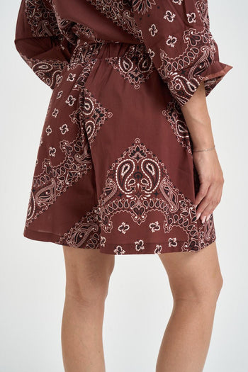 Abito donna fantasia bandana vino - 8