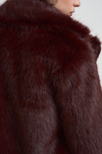 Ecopelliccia donna corta marrone - 5