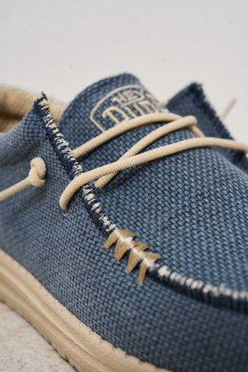 Scarpa da barca uomo Wally blu - 4
