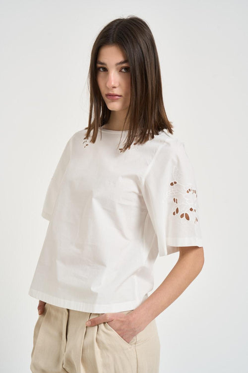 T-shirt donna girocollo bianca