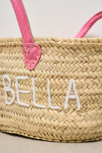Borsa donna in paglia e rosa - 4