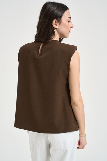 Blusa donna drappeggiata moro - 3
