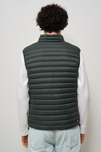 Gilet uomo trapuntato verde militare - 4