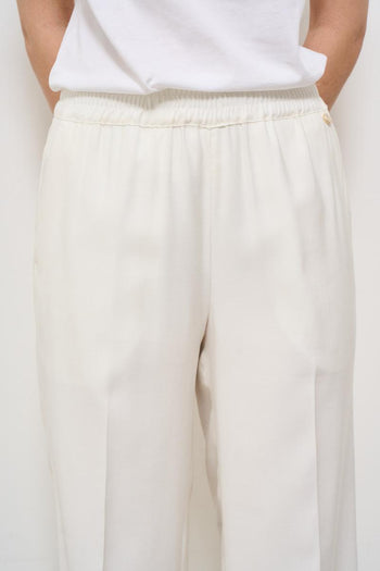 Pantalone donna a palazzo panna - 5