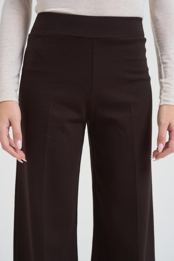Pantalone donna a palazzo marrone - 6