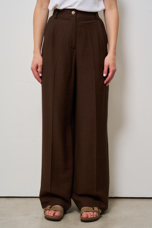 Pantalone donna a palazzo marrone