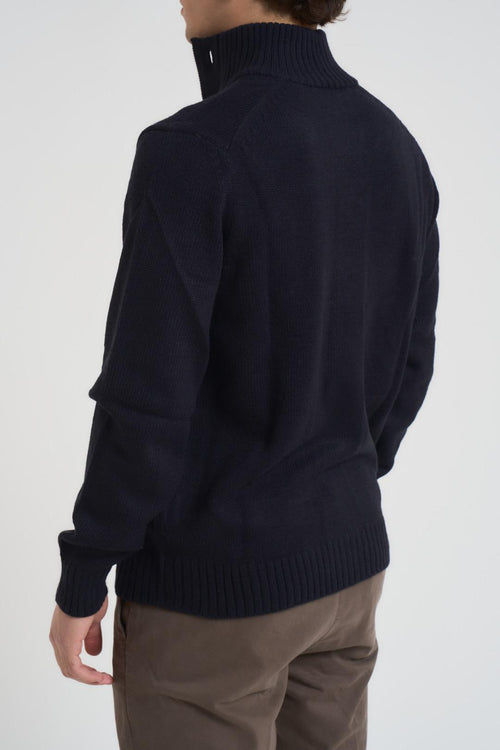 Cardigan uomo con bottoni blu notte - 2