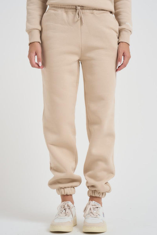 Pantalone tuta jogger donna beige