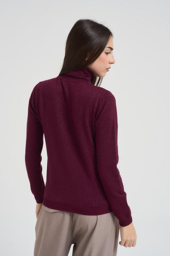 Maglia donna collo alto in lurex - 4