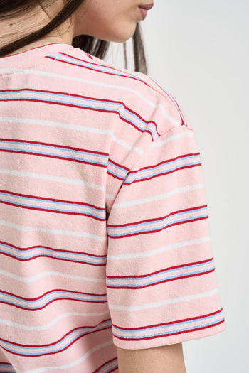 T-shirt donna a righe rosa - 4