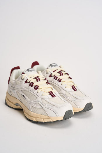 Sneakers donna Rerun bianca e bordeaux - 3